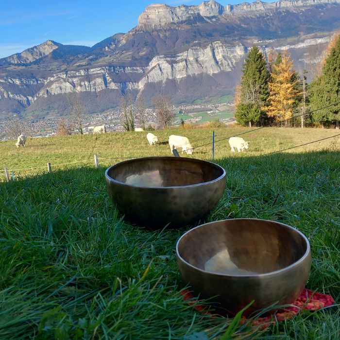 Pratique de sonothérapie en plein air de la vallée du Grésivaudan aux balcons de Belledonne